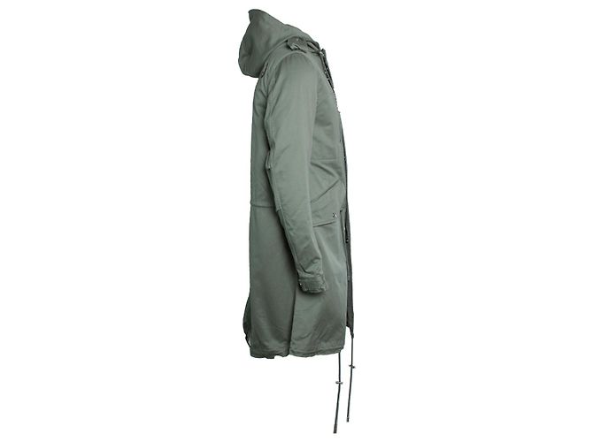 Balmain, parka con cappuccio in cotone verde - vista 3
