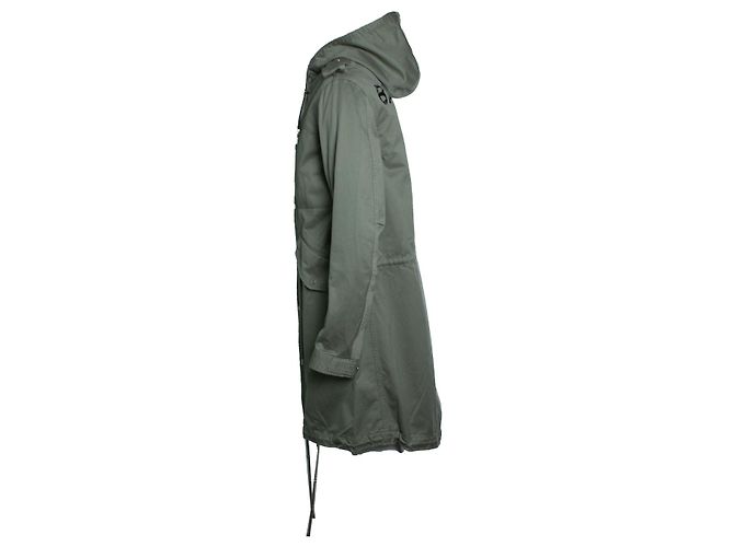 Balmain, parka con cappuccio in cotone verde - vista 4