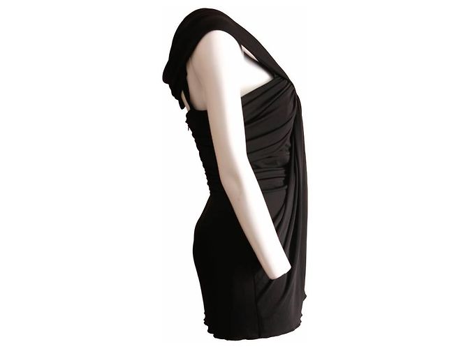 Elie Saab, schwarzes Neckholder-Kleid. - Ansicht 2