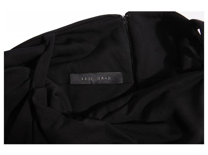 Elie Saab, schwarzes Neckholder-Kleid. - Ansicht 5