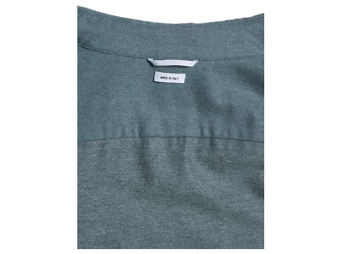 Thom Browne, Sovracamicia in cashmere e lana blu acciaio - vista 6