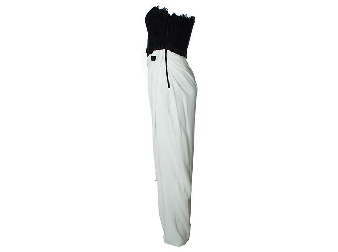 Max Mara, Abito maxi bianco con bustier floreale Multicolore - vista 2