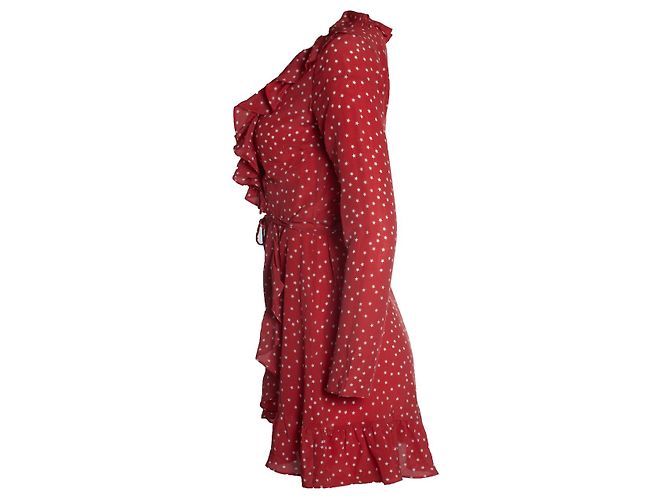 Autre Marque Realisation Kleid mit Rüschen und Sternenmuster Rot - Ansicht 4