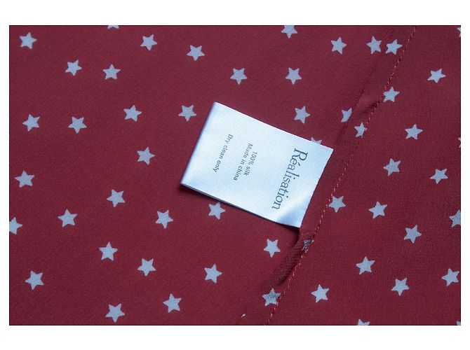 Autre Marque Realisation Kleid mit Rüschen und Sternenmuster Rot - Ansicht 5