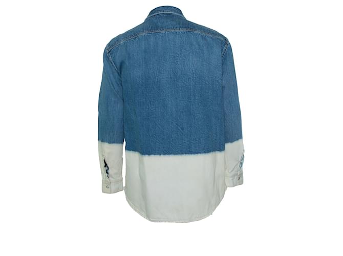 Givenchy, camicia in denim con lavaggio a candeggina Blu - vista 2