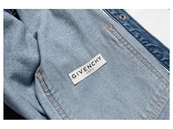 Givenchy, camicia in denim con lavaggio a candeggina Blu - vista 6
