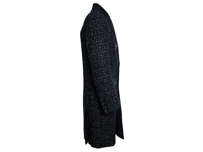 Amiri, Cappotto lungo in bouclé nero - vista 4