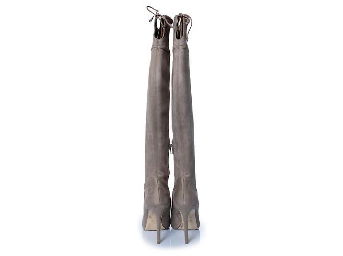Botas Michael Kors, Jamie suede stretch en taupe Castaño - vista 3