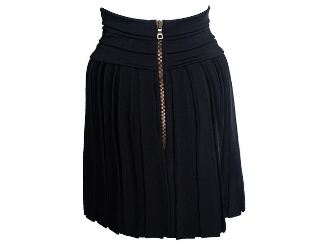 Balmain, falda ajustada plisada negra Negro - vista 3