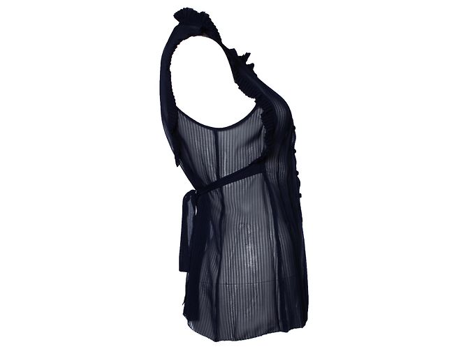 Marc Jacobs, top de volantes azul semitransparente - vista 4