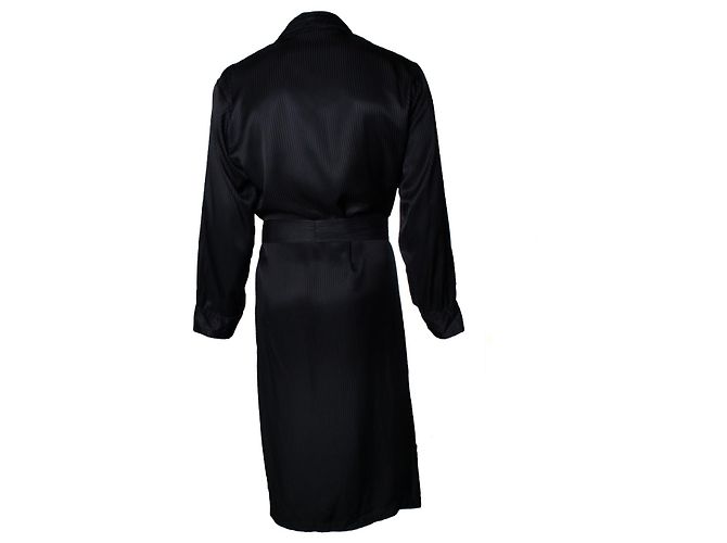 Autre Marque Derek Rose, robe de chambre listrada preta Preto - vista 2