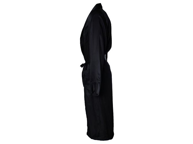Autre Marque Derek Rose, robe de chambre listrada preta Preto - vista 4