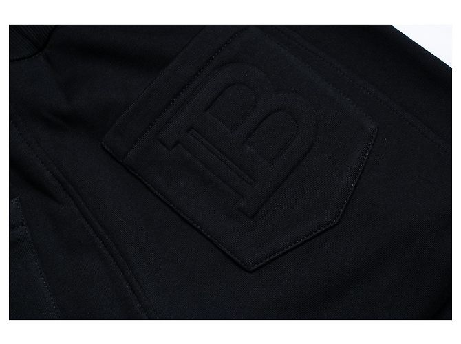 Balmain, schwarze Rippstrick-Jogginghose mit Präge-Logo - Ansicht 6