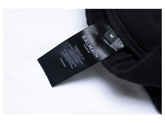 Balmain, schwarze Rippstrick-Jogginghose mit Präge-Logo - Ansicht 7