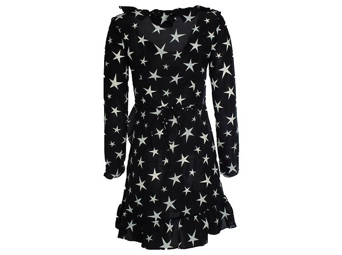 Autre Marque Vestido envelope de estrelas preto e branco Realisation Multicor - vista 3