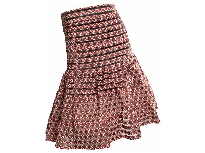 Maje, falda plisada Jezabel estampado floral Roja - vista 2