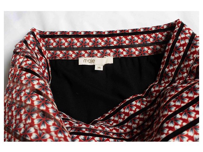 Maje, falda plisada Jezabel estampado floral Roja - vista 5