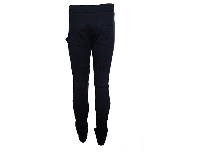 Balmain, schwarze gerippte Jogginghose mit Präge-Logo - Ansicht 3