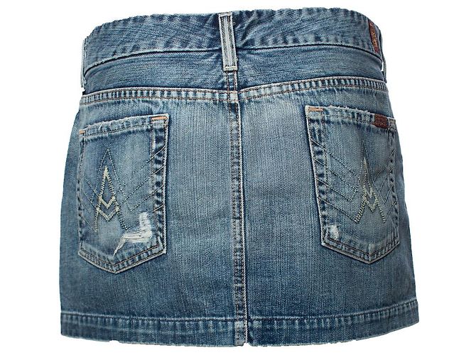 7 for all mankind, falda vaquera con strass Azul - vista 2