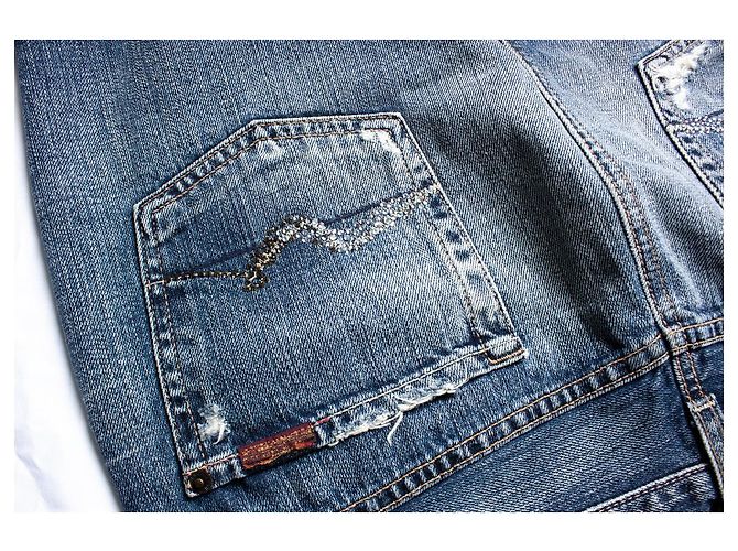 7 for all mankind, falda vaquera con strass Azul - vista 5