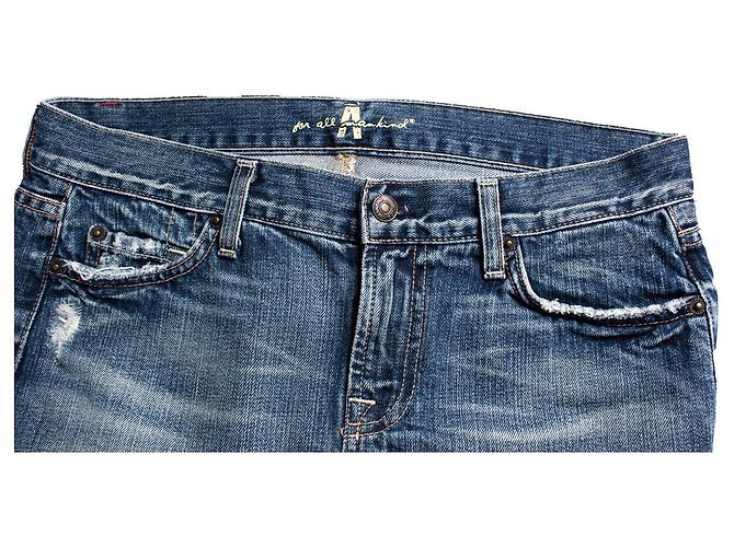 7 for all mankind, falda vaquera con strass Azul - vista 7