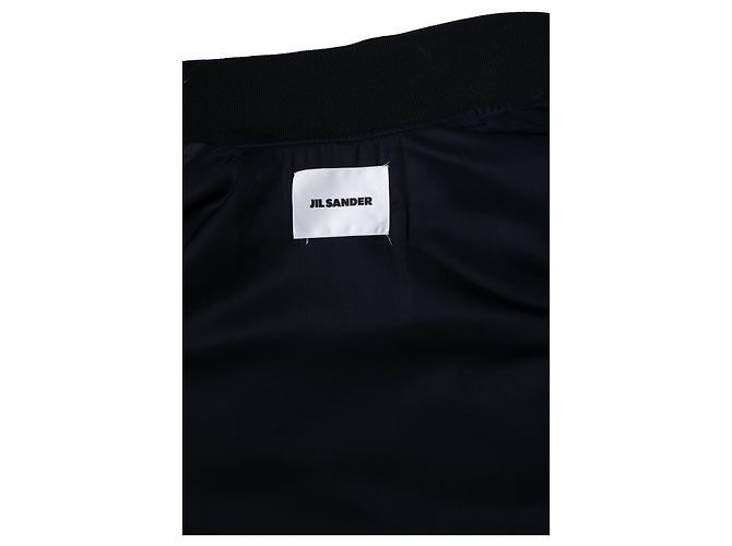 Jil Sander, giacca bomber sport blu lunga - vista 6