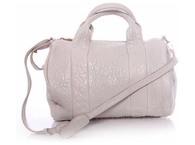 Autre Marque Alexander Wang, Rockie Tasche in Hellgrau mit rosafarbenen Nieten. - Ansicht 2