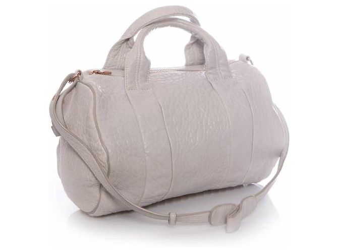 Autre Marque Alexander Wang, Rockie Tasche in Hellgrau mit rosafarbenen Nieten. - Ansicht 3