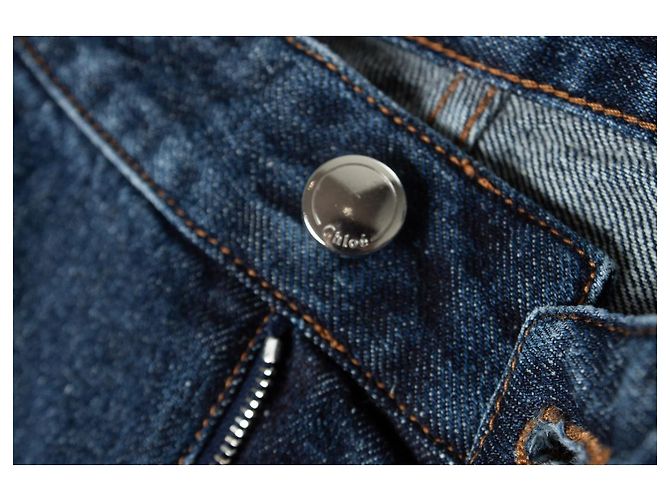 Chloé, jeans patchwork blu - vista 6
