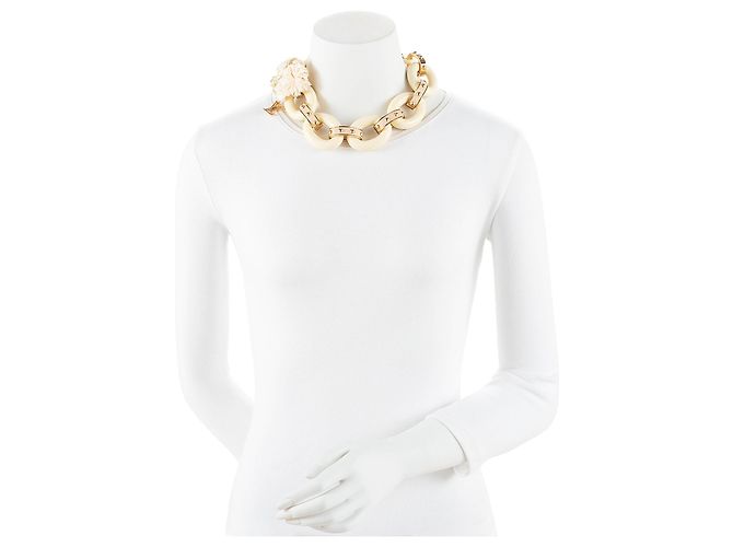 Collana Louis Vuitton in resina a fiore Marrone Beige - vista 2