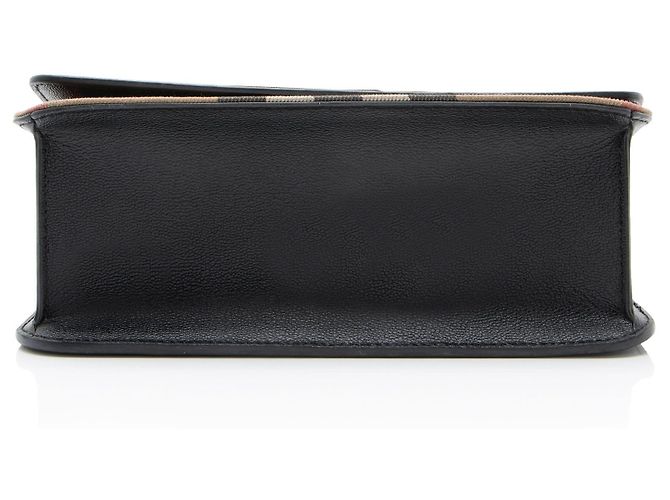 Bolsa transversal Burberry Leather House Check Mackford Marrom Bege - vista 4