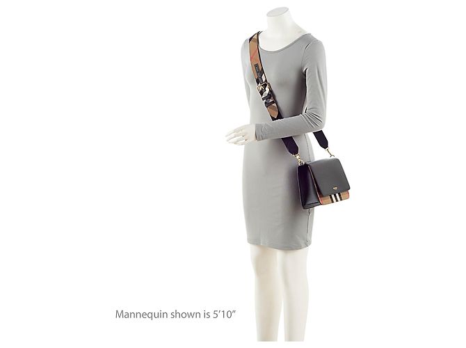 Bolsa transversal Burberry Leather House Check Mackford Marrom Bege - vista 5