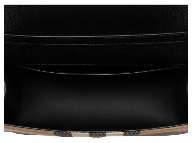 Bolsa transversal Burberry Leather House Check Mackford Marrom Bege - vista 7