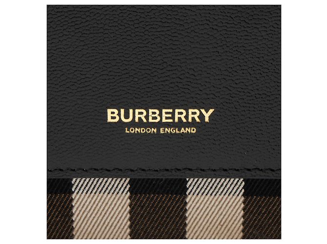 Bolsa transversal Burberry Leather House Check Mackford Marrom Bege - vista 9