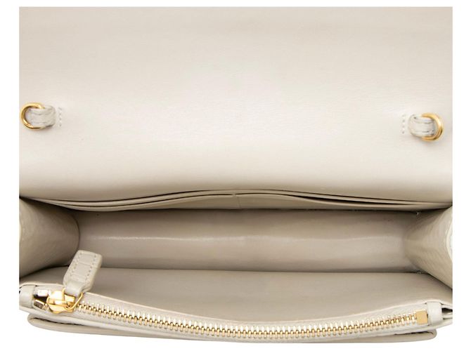 Saint Laurent Monogram Sunset Chain Wallet aus krokoprägtem Leder Weiß - Ansicht 7
