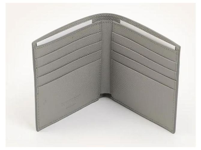 Burberry Grey Grained Leather Billfold Wallet - view 3