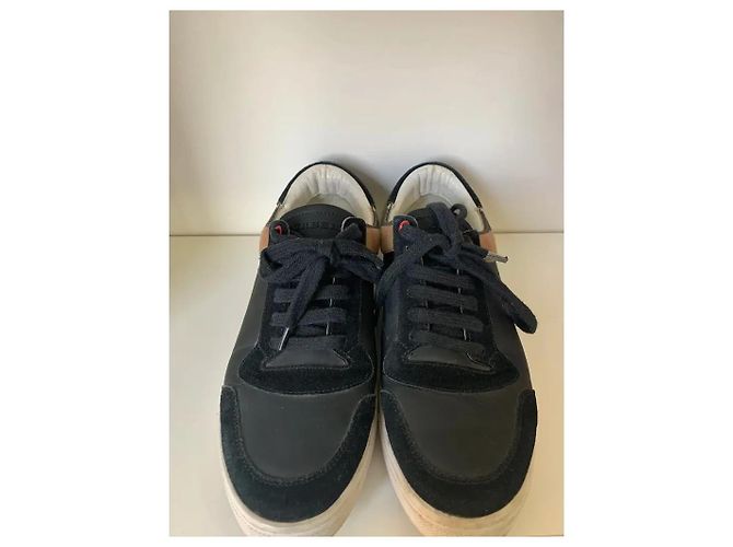 Sneakers Burberry in pelle e scamosciato Vintage Check Nero - vista 2