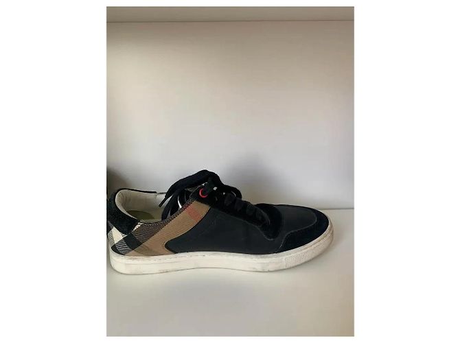 Sneakers Burberry in pelle e scamosciato Vintage Check Nero - vista 4