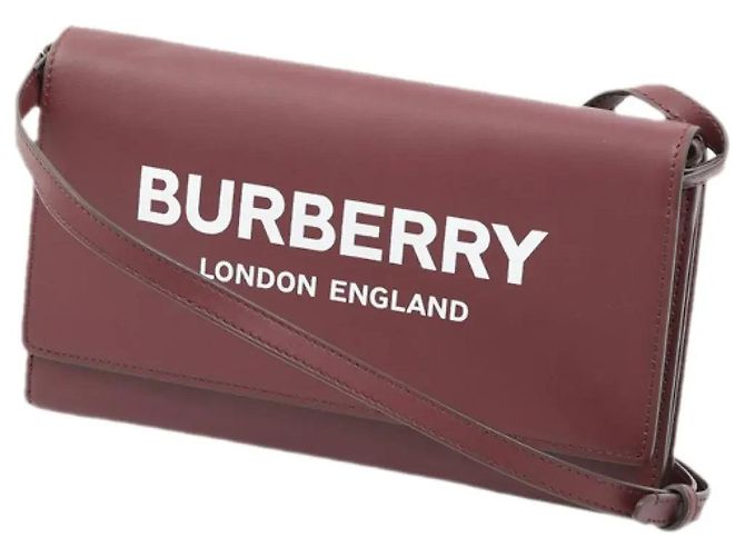 Borsa a tracolla in pelle Burberry Hazelmere Bordò - vista 2