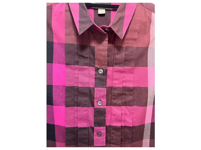 Camisa Burberry Brit a cuadros de algodón Negro Rosa Púrpura - vista 4