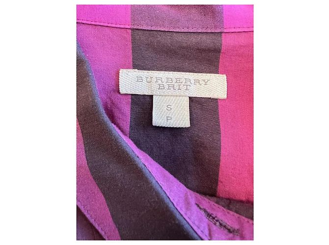 Camisa Burberry Brit a cuadros de algodón Negro Rosa Púrpura - vista 5
