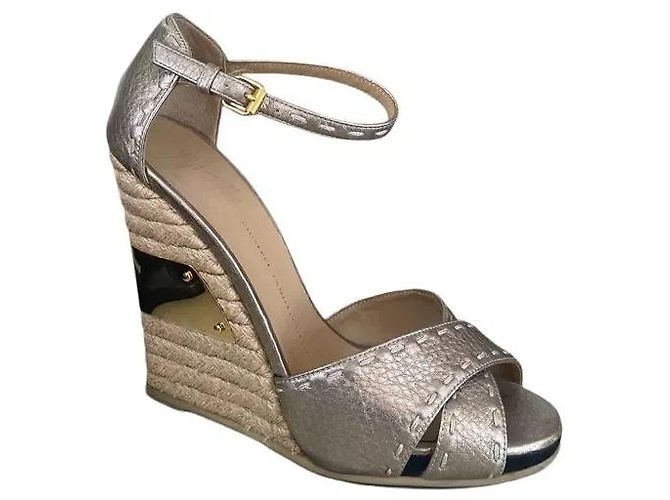 Giuseppe Zanotti Plateau-Sandalen aus metallischem Leder Golden - Ansicht 2