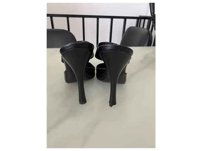 Mules Giuseppe Zanotti in pelle nera con strass Nero - vista 4