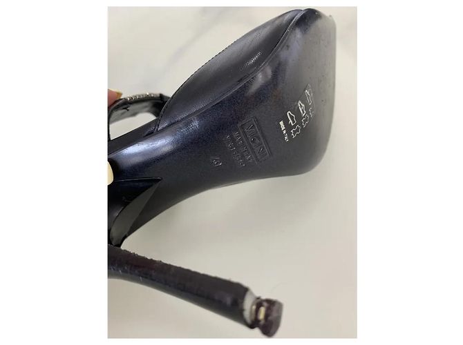 Mules Giuseppe Zanotti in pelle nera con strass Nero - vista 5