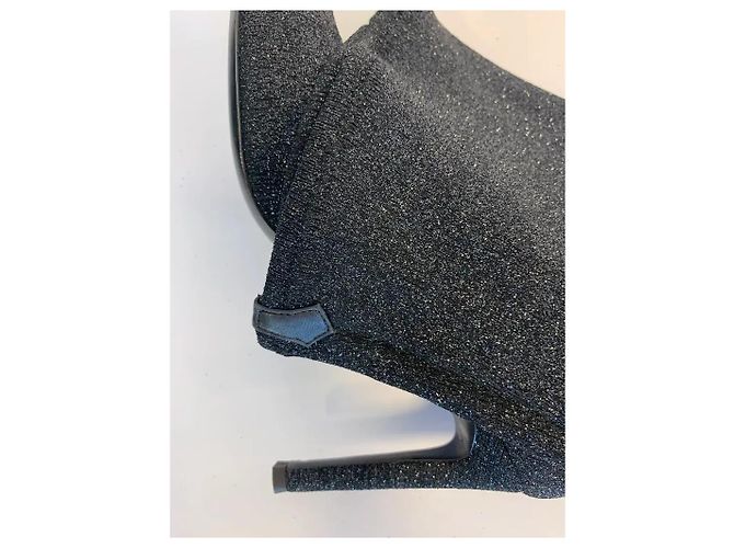 Giuseppe Zanotti Stivali Sopra il Ginocchio Neri Glitter Nero - vista 3