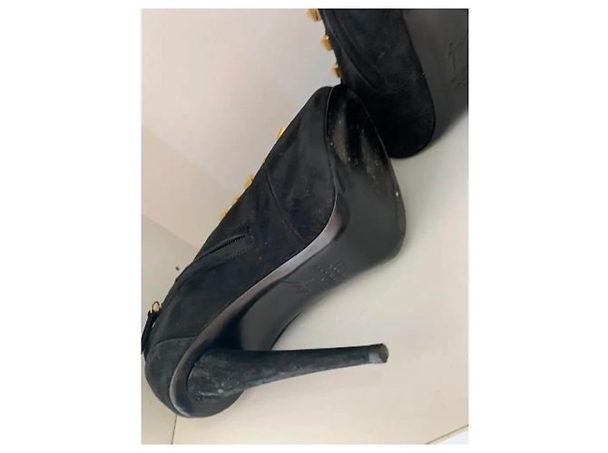Stivaletti Giuseppe Zanotti in Camoscio Nero con Borchie - vista 4
