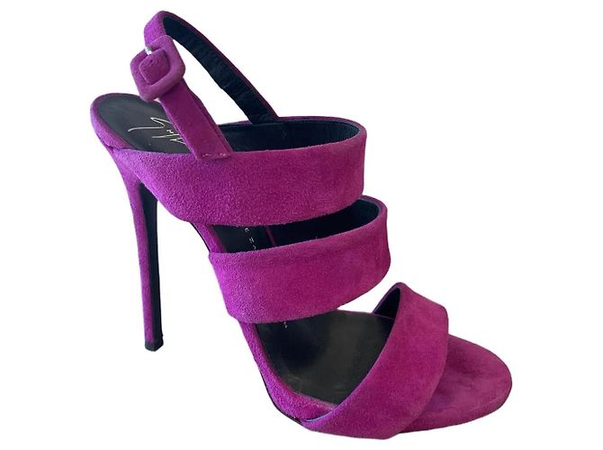 Sandali Giuseppe Zanotti in scamosciato fucsia Porpora - vista 2