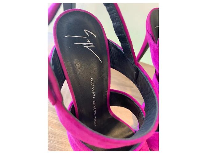 Sandali Giuseppe Zanotti in scamosciato fucsia Porpora - vista 3
