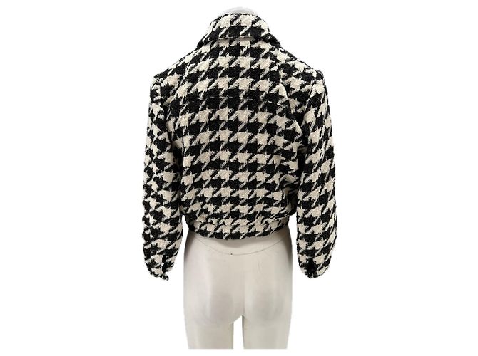 L'Agence Jacke mit Hahnentritt-Muster Weiß - Ansicht 2