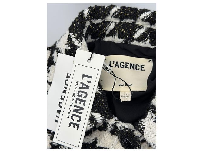 L'Agence Jacke mit Hahnentritt-Muster Weiß - Ansicht 5